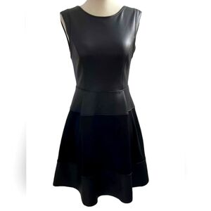 NWT Altar'd State Women's Faux Leather Fit & Flare Black Dress Size Small